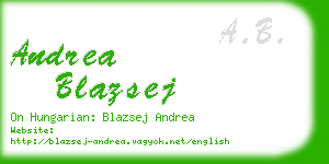 andrea blazsej business card
